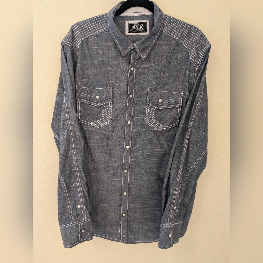 Buckle black mens XL long sleeve Western shirt
